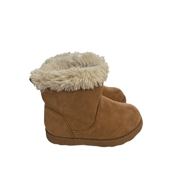 Cat & Jack Toddler size 6 Brown Faux Fur Lining Side Zipper Closure Boots shoes - Picture 4 of 7